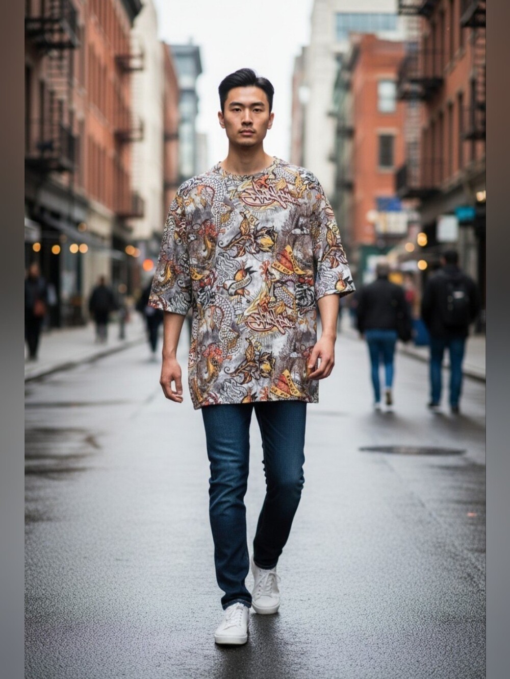 Fashion Nova Size 2XL Tattoo Parlor Ed Hardy Style Allover Print Streetwear Look